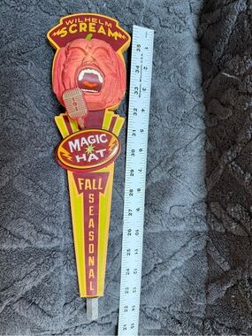 RARE 🎃Magic Hat Wilhelm Scream PUMPKIN ALE Beer Tap Handle Fall Seasonal Decor